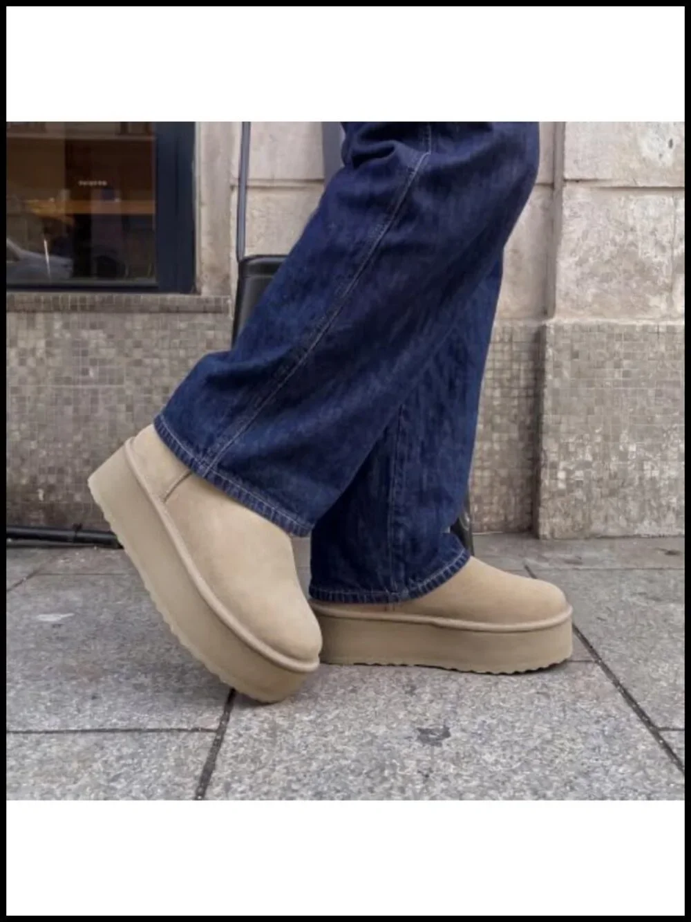 Genuine Leather Fuzzy Lined Platform Ankle Boots Winter Snow Boots